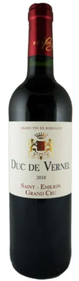 Duc Du Vernel Saint Emilion Grand Cru 2018